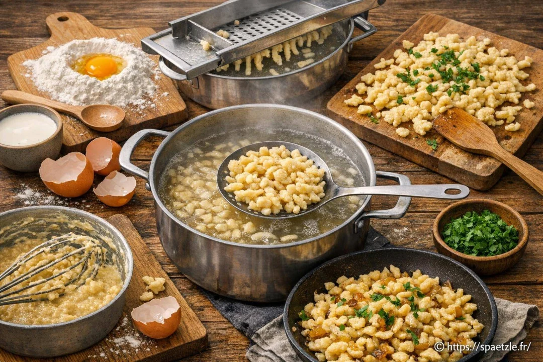 Techniques de préparation des spaetzles