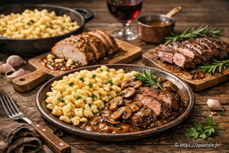 Accords parfaits : comment marier spaetzles et viandes tendres