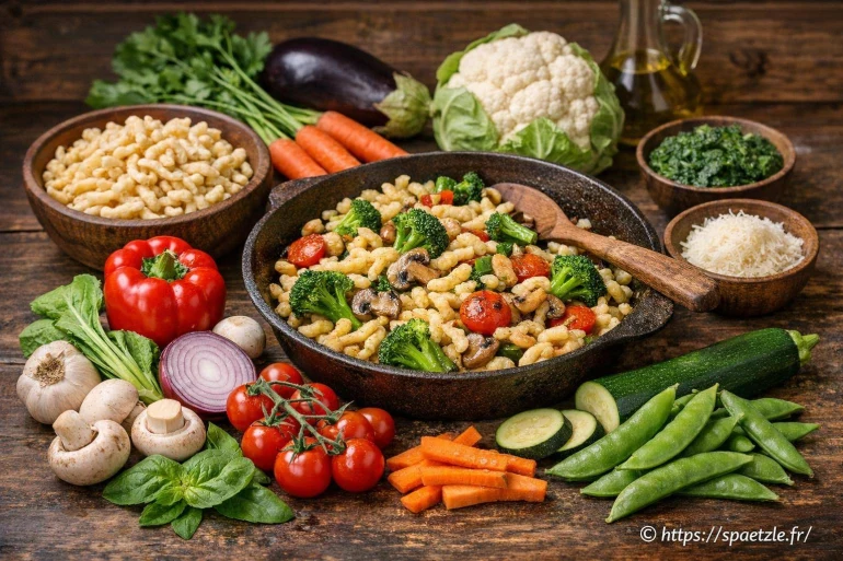 Quels légumes associer avec les spaetzle pour un plat savoureux ?