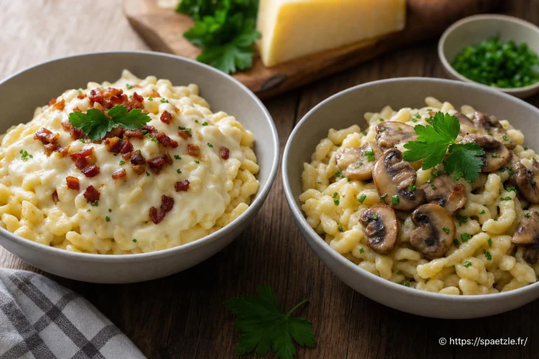 Sauces crémeuses ou légères : que choisir pour accompagner vos spaetzles ?