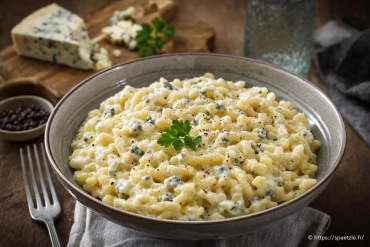 Spaetzle sauce roquefort : recette facile au fromage corsé