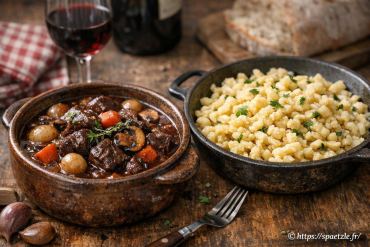Boeuf bourguignon et spaetzle : un accord parfait pour vos repas