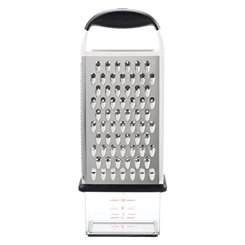 OXO - Good Grips 1057961 Boîte à Râpe 4 Faces Argent/Noir 8,